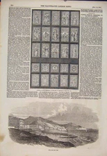 Original Old Antique Print Window King Denmark Peto Nice France 1854 Victorian