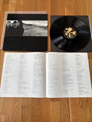 U2 The Joshua Tree Gatefold OG Lyrics Poster Island Records 90581-1 LP - Bagged