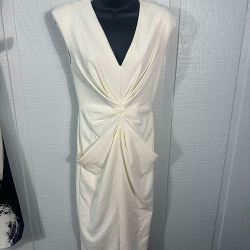 Donna Karan Women's Pleat-Front Cap-Sleeve Sheath Dress Size 2 NWT - Picture 4 of 15
