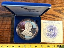 2001 WASHINGTON MINT GIANT HALF POUND .999 PURE SILVER PROOF GEORGE W BUSH