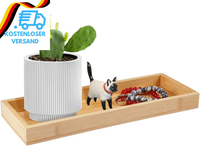 Kosmetik Bambus Tablett Rechteckige Serviertablett Holz, 29X11X3Cm Bambus Servie