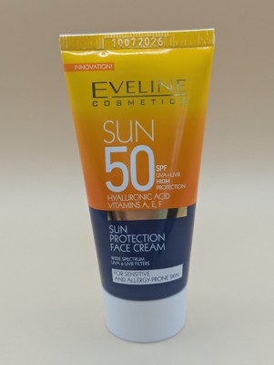Eveline Sun Protection Face Cream SPF 50 50ml UVA UVB Sensitive Skin NEW Sealed