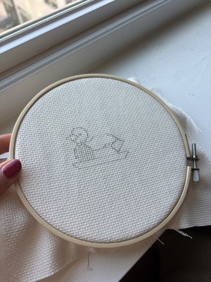 Hand Drawn Needlepoint Duck Canvas, without threads 