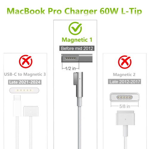 Mac Book Pro Ladegerät 60W L-Tip Mag 1 Netzteil, kompatibel mit Book...  - Bild 2 von 7