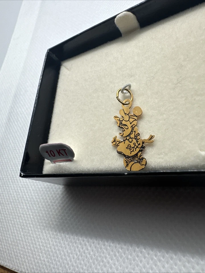 Auténtico colgante con dije de Minnie Mouse de oro amarillo de 10 quilates de Disney Van Dell, Mickey Foto 4 de 4