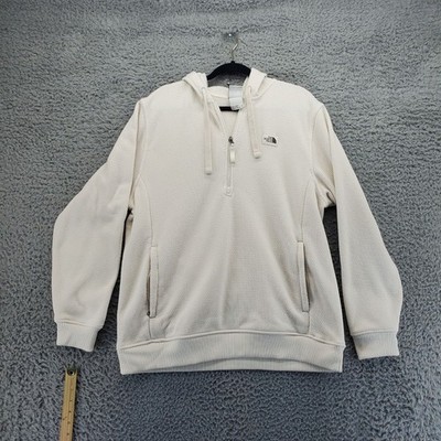 The North Face Sweater Mens XL Cream Pullover Hoodie Polyester Blend