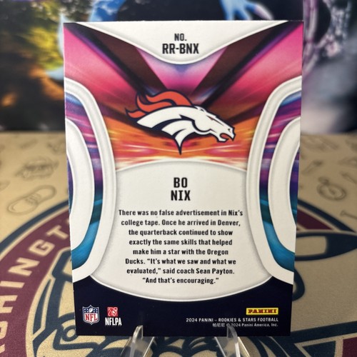 2024 Panini Rookies & Stars - Bo Nix Rookie Rush #RR-BNX (RC) Denver Broncos - Picture 2 of 2