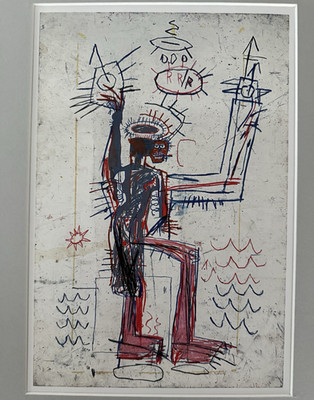 Jean Michael Basquiat Print on Plate. Suitable Framing. From Symbols/Sign Period