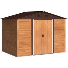 Outsunny Casetta da Giardino in Acciaio e Doppie Porte Scorrevoli 278x195x215cm