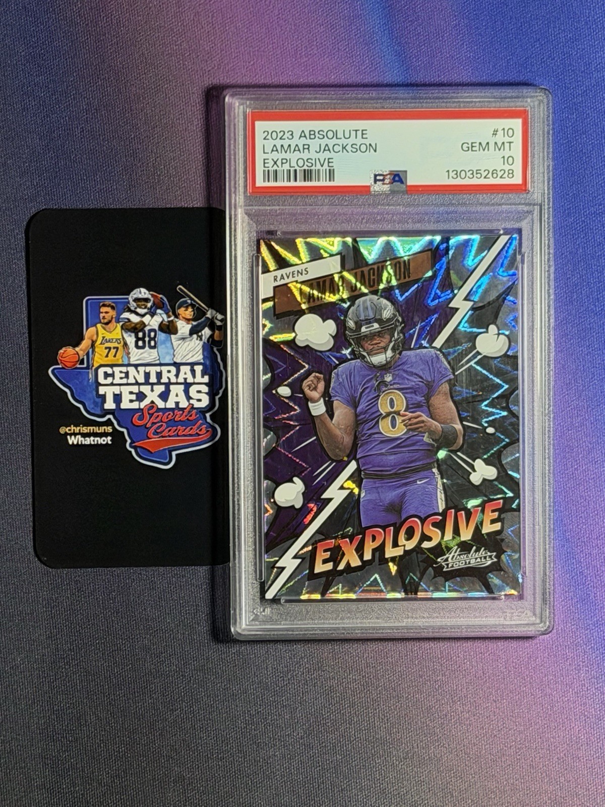 2023 Panini Absolute Explosive Lamar Jackson PSA 10