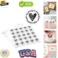 Heart Stickers - 1.25-Inch Clear Vinyl, 250 Pack Envelope Seal Stickers - Wed...