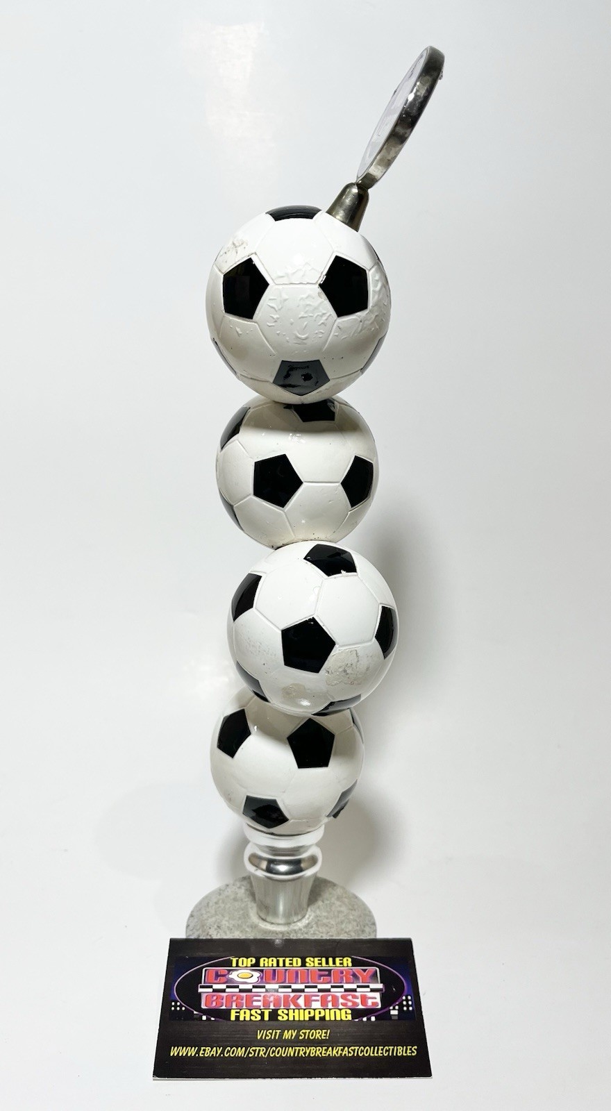 Bud Light Soccer Balls Beer Tap Handle 12” Tall - Used Nice!