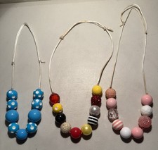 Set of 3 - Colorful Beaded Necklace Set  s for Girls 5
