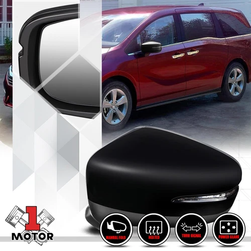 [Left] Driver Side Power+Heated Signal Foldable Mirror for 18-19 Honda Odyssey