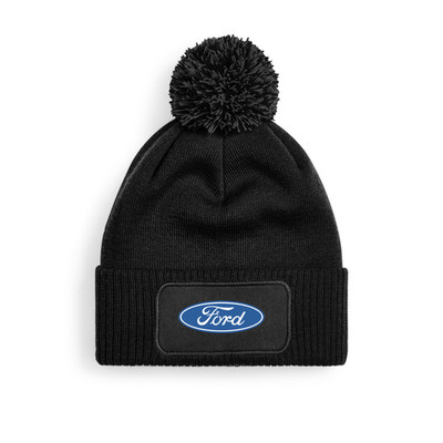Ford Auto Motorsport Unisex Beanie Patch bedruckt Bommelmütze Winter warm