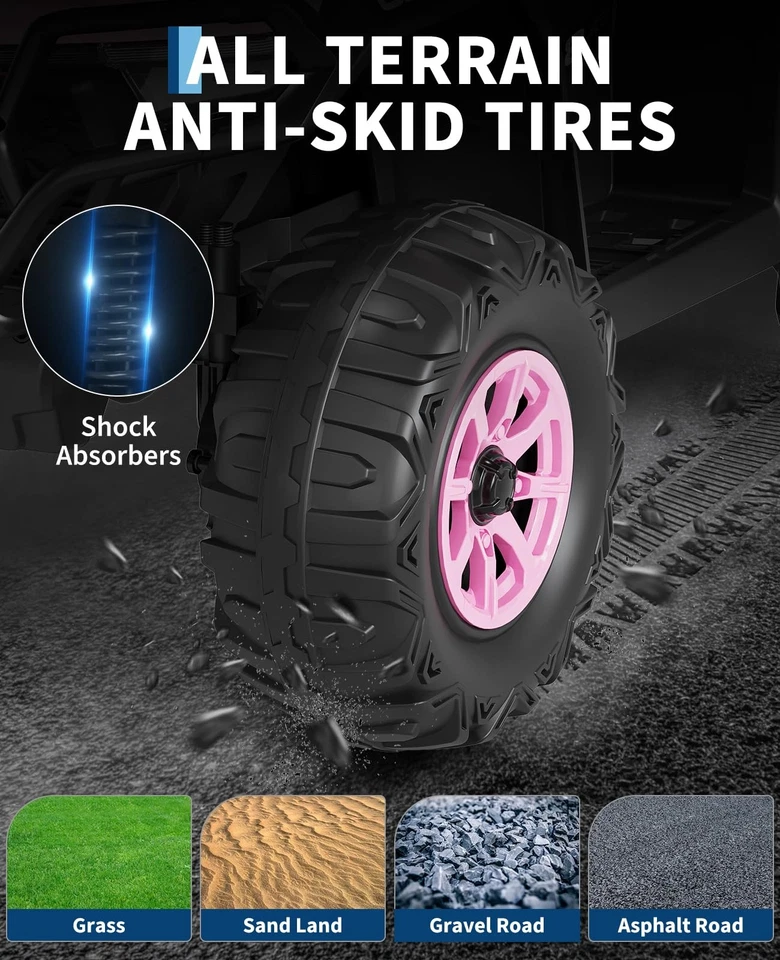 Coche de juguete para niños de 12 V con control remoto para padres, suspensión de resorte, luz LED... Foto 2 de 4