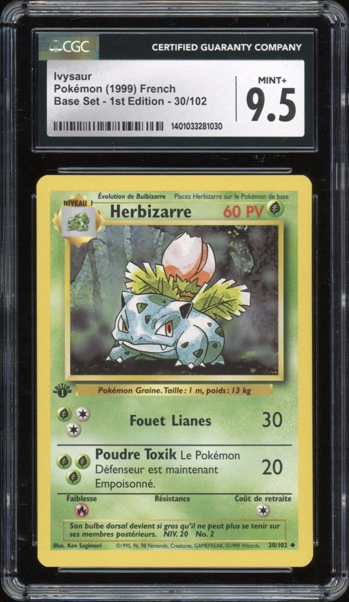 1999 Pokemon FRENCH 1st Edition Base Set Herbizarre-Ivysaur 30/102