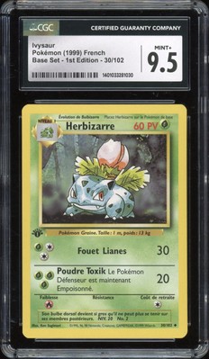 1999 Pokemon FRENCH 1st Edition Base Set Herbizarre-Ivysaur 30/102
