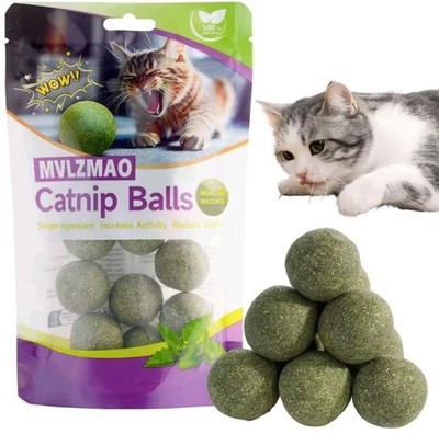 Katzenminze Bälle für Katzen | Catnip Spielzeug Kugel | Zahnpflege & Stressabbau
