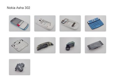 Original Nokia Asha 302 Ersatzteile | Cover | Tastatur | Kamera | Antenne NEU