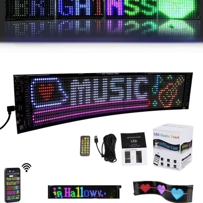 GEARZAAR RGB LED Sign Scrolling Message Display Board Screen Programmable APP Control Car