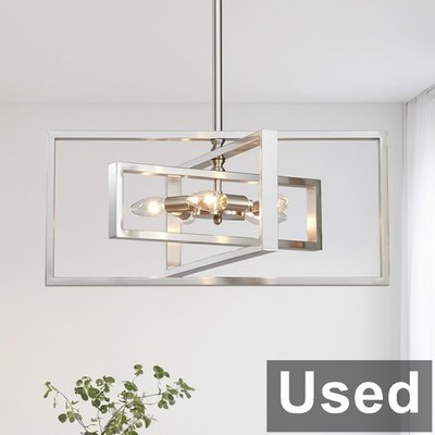 Avzkcy Industrial Chandelier, 5-Light Modern Geometric Ceiling Light Fixture 22''