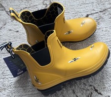 Image of Joules Women Wellibob Boots Wellies- yellow bees -   Size 6/39 