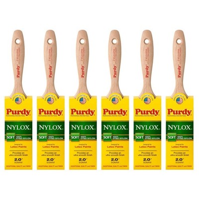 Genuine Purdy 6 Pack Nylox Sprig Flat 2'' Paint Brushes 144380220-6PK