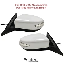 PAIR Side Mirror for 2013-2018 Nissan Altima Power Heat Signal Glossy Black Base