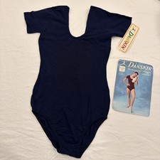 Vintage Danskin Professional Weight Leotard Navy NEW Size Large USA