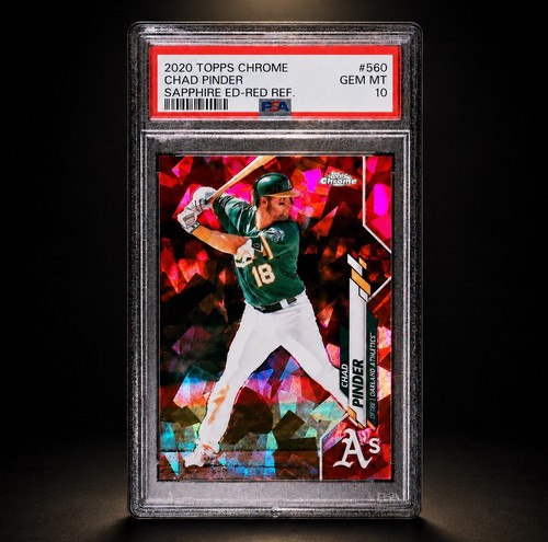 Chad Pinder PSA 10 CHROME 2020 Sapphire Red REFRACTOR Athletics 560 RARE 🇺🇸