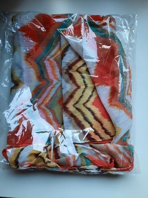 Loop Schal Tuch Orange gemustert, Polyester, leicht