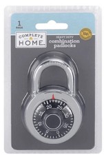 Complete Home Heavy Duty 3-Digit Combination Padlock - Keyless Lock - New Sealed
