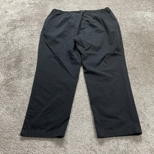 Lands' End Chino Pants Womens 22 Solid Black Elastic Waist Straight Leg 41x29