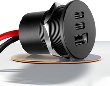 Versenkte Einbau USB Steckdose 58W 2xUSB-C PD20W+USB-A QC3.0 12-24V Womo/Boot