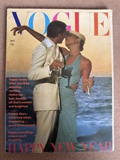 VOGUE UK Magazine Anjelica Houston Manolo Blahnik January 1974 Vintage Fashion