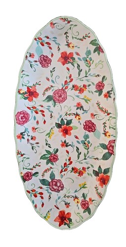 Pionierin ~ bemalte Wiese ~ 6,75 x 14 ~ Steinzeug Platte Serviertablett (1) - Bild 1 von 7