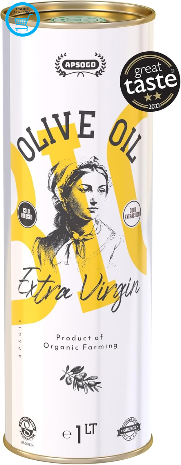 Organic Extra Virgin Olive Oil – Greek High Polyphenols EVOO from Crete (1000Ml)