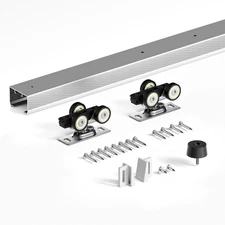 7FT Sliding Pocket Door Hardware Track Kit,Aluminum,Commercial Grade,Top Mount,H