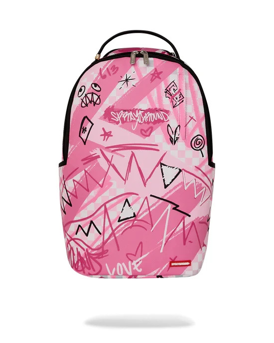 Sprayground Broken Hearts Club Pink Backpack?New Black  display picture 1