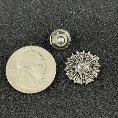Pratt & Whitney Airplane Radial Engine Sterling Silver Tie Tack Pin #51403