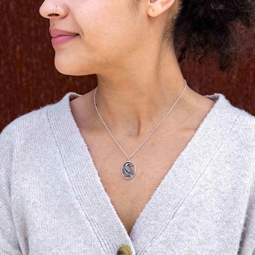 Sterling Silver Raven Necklace - Picture 3 of 6
