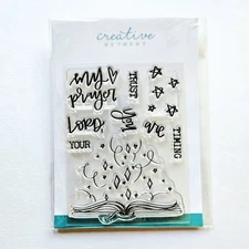 MY PRAYER Creative Retreat Clear Stamps Open Bible Faith Religious Sayings um230