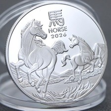 2026 Australian Lunar Year of Horse 1oz .9999 Fine Silver Coin in Capsule.