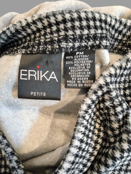 Erika Velour Top Diamond Patchwork Houndstooth De… - image 3