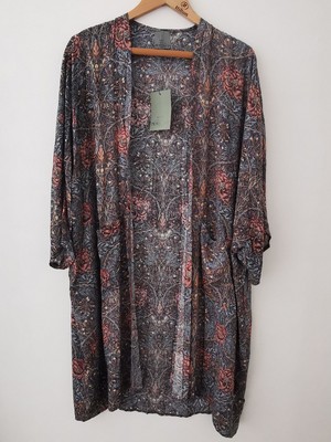 Brandneu mit Etikett Next x William Morris kurzärmliger Kimono Blumendruck Größe Large * NEU