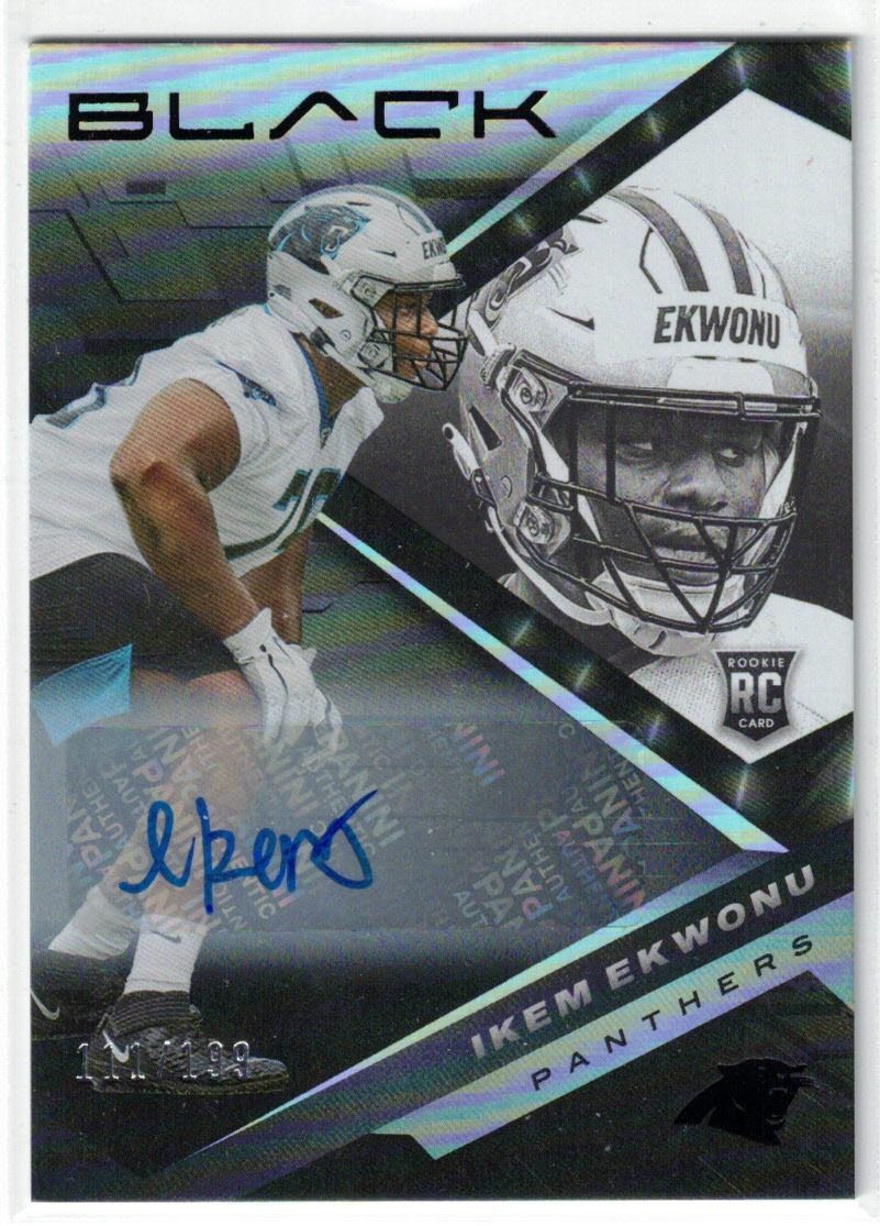 2022 Panini Black Rookies Auto /199 Ikem Ekwonu #145 Rookie Auto RC Panthers