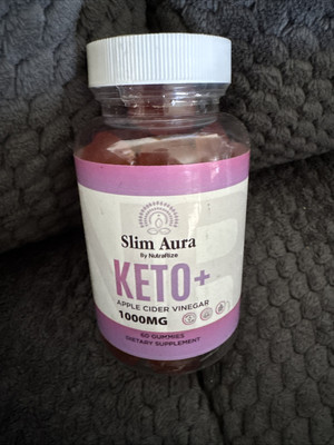 Slim Aura Keto ACV Gummies, Slim Aura Keto Plus ACV Weight Loss 60ct Exp 12/25
