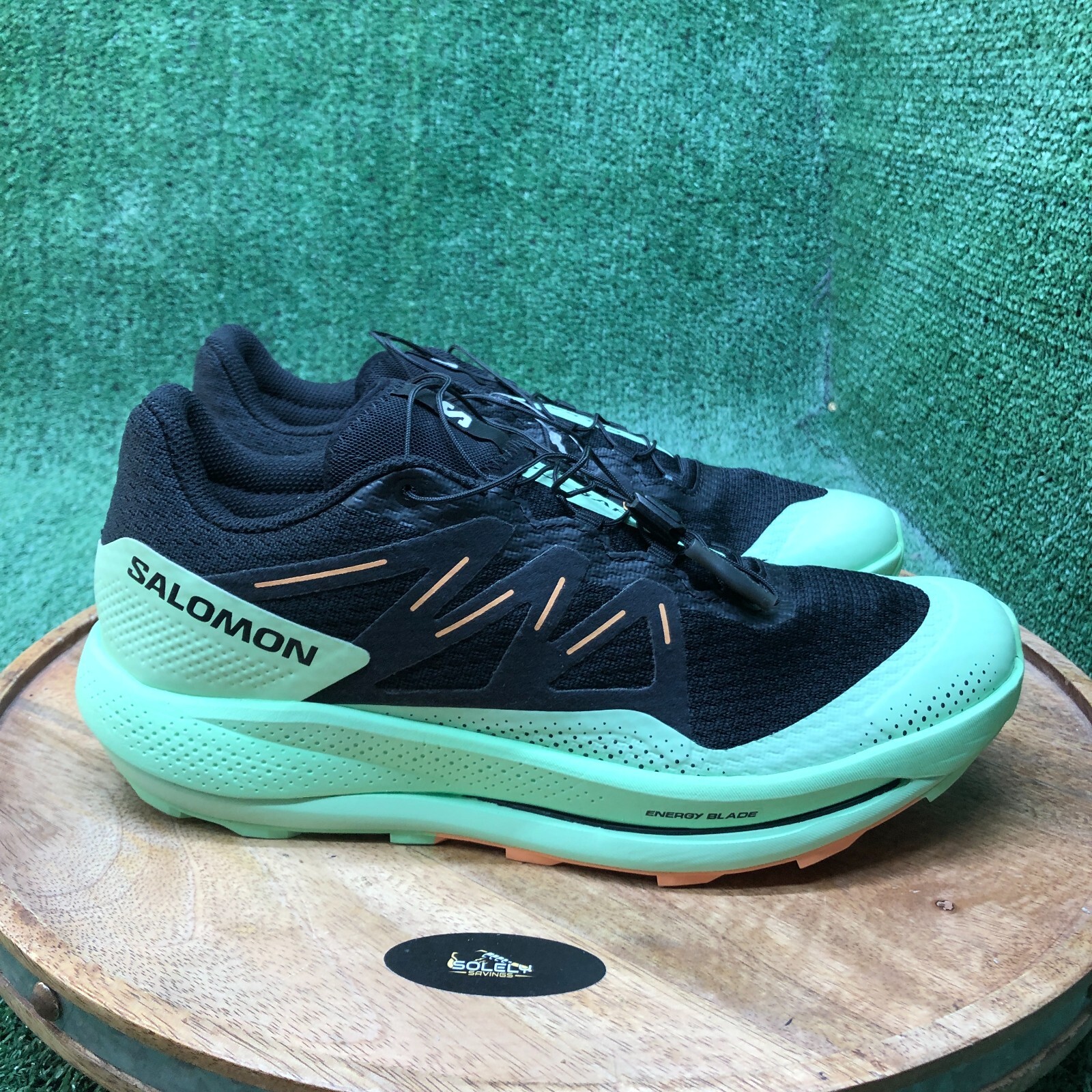 Scarpe da ginnastica Salomon da donna Pulsar Trail ""Nero verde CMFT"" 473064 taglia 10 5