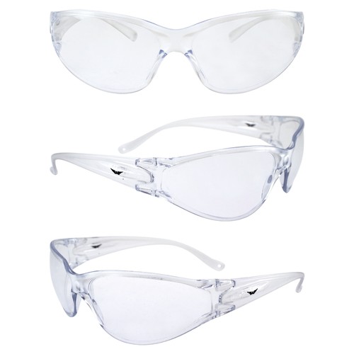 Global Vision PHD Wrap Around Safety Glasses Clear Frames Clear Lens ANSI Z87.1 - Picture 8 of 8